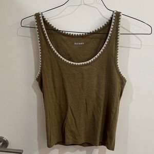 Old Navy Khaki Tank Top with White Accents
